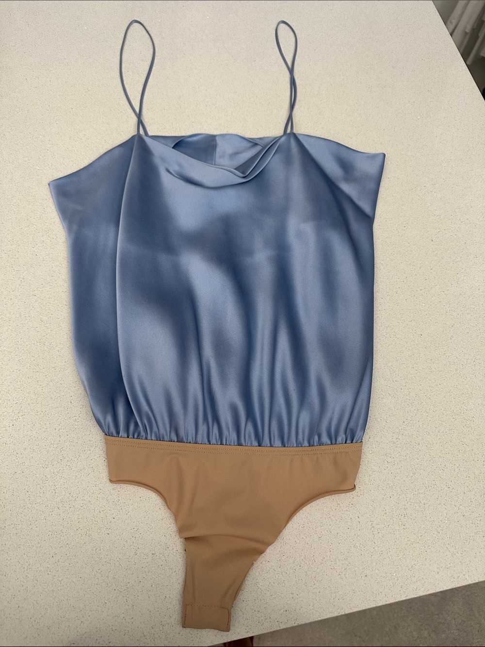 Satin Blue Bodysuit